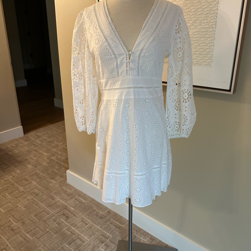Banana Republic White Lace Long Sleeve Dress - Picture 7 of 9